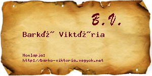 Barkó Viktória névjegykártya